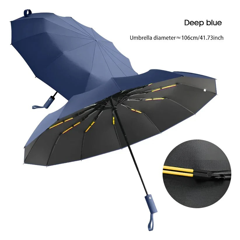 Windproof Folding Umbrella with UV Canopy – Compact