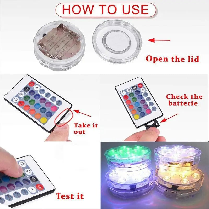 Submersible LED Pool Lights – 16 Colours with Remote