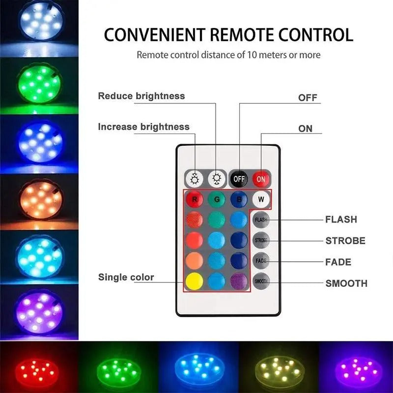 Submersible LED Pool Lights – 16 Colours with Remote