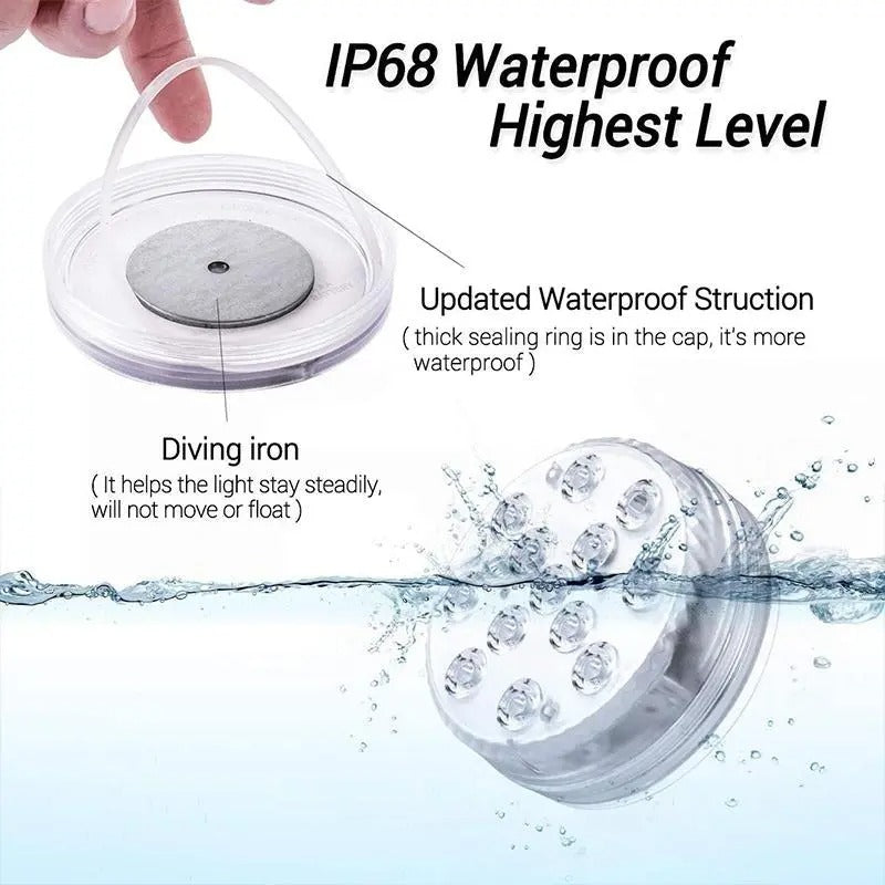 Submersible LED Pool Lights – 16 Colours with Remote