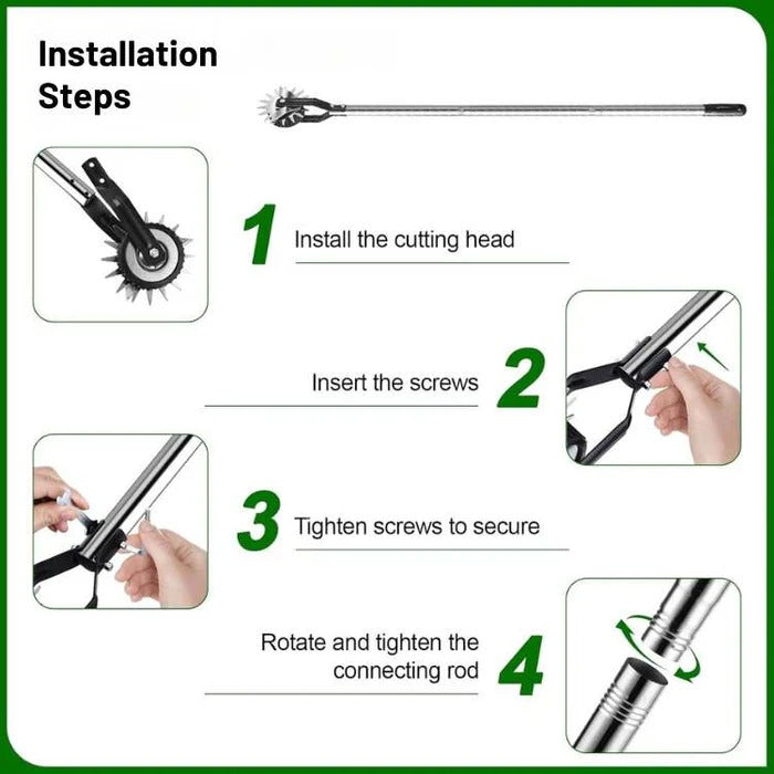 Manual Lawn Edger with Rolling Base – Adjustable Handle