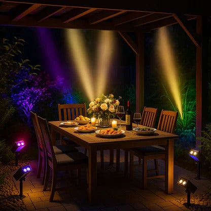 Solar Spot Light with Zoom Lens – RGB & Warm White LED