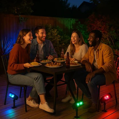 Solar Spot Light with Zoom Lens – RGB & Warm White LED
