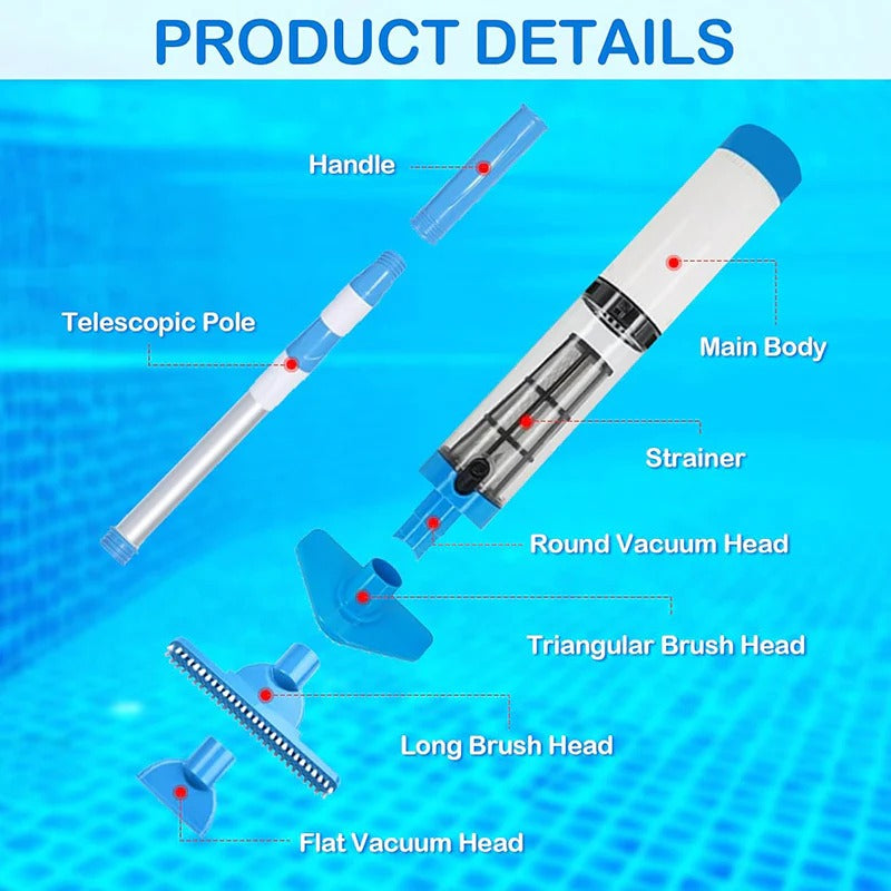 Cordless Pool Vacuum Cleaner – 3-in-1 Rechargeable