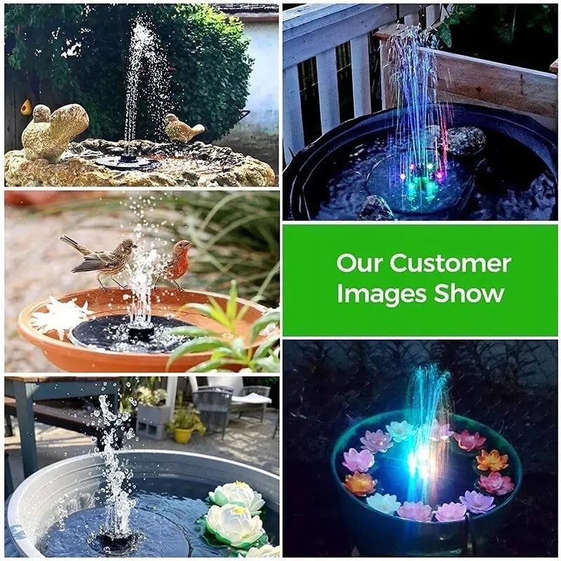 Solar Fountain with 60 LED Lights – 4W 7 Colour Pump