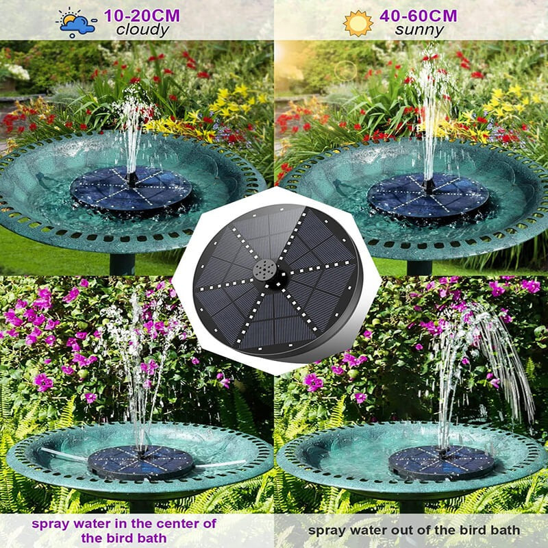 Solar Fountain with 60 LED Lights – 4W 7 Colour Pump