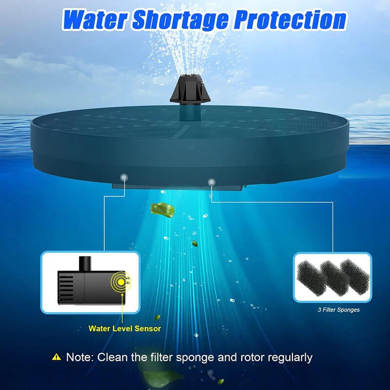 Solar Fountain with 60 LED Lights – 4W 7 Colour Pump