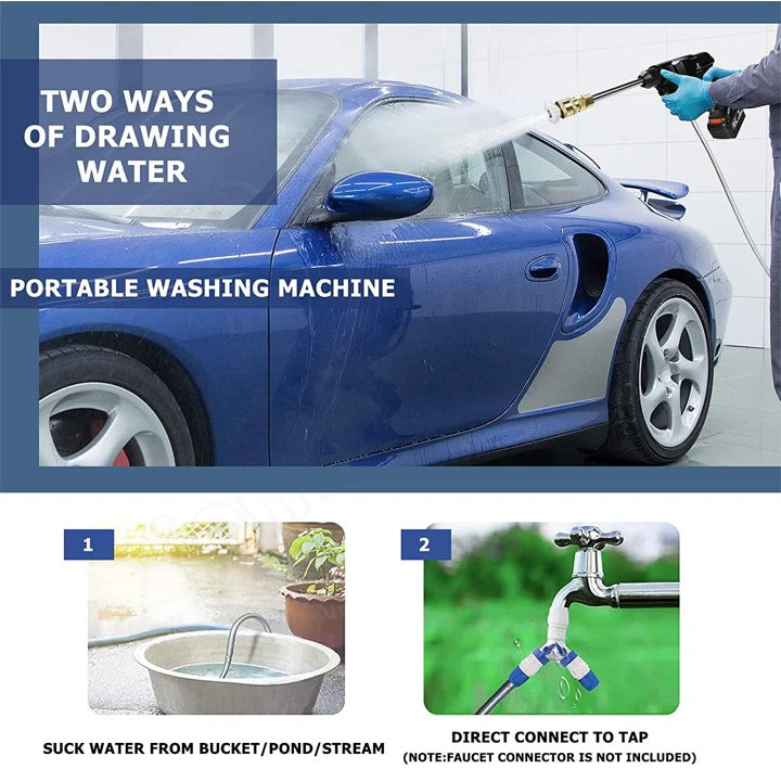 Cordless Pressure Washer with 2 Batteries – Portable