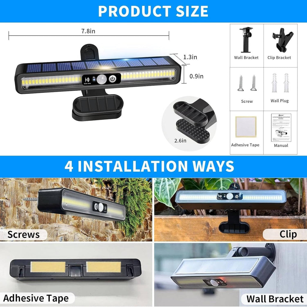 Solar Fence Lights with Motion Sensor – 2 Pack 36 LED