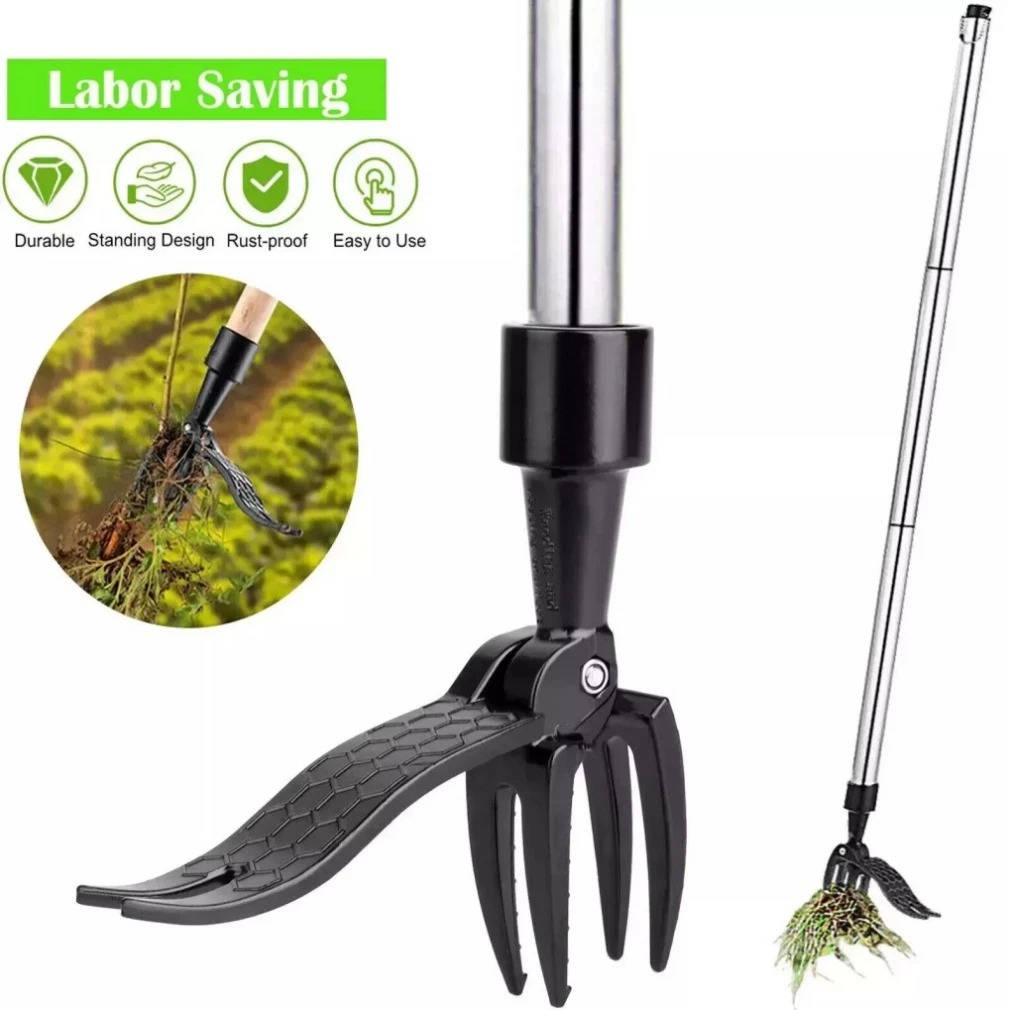 Stand Up Weed Puller – Long Handle Root Remover Tool