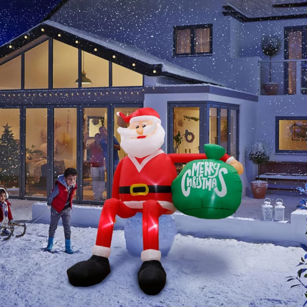 Giant 8ft Climbing Santa Inflatable with LED Lights