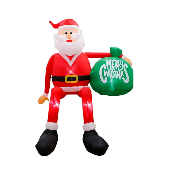 Giant 8ft Climbing Santa Inflatable with LED Lights
