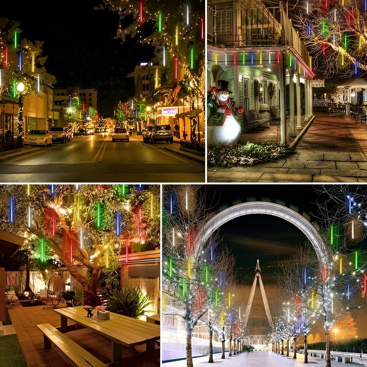 Snowfall LED Garland Lights 8 Pack – Meteor Shower Effect