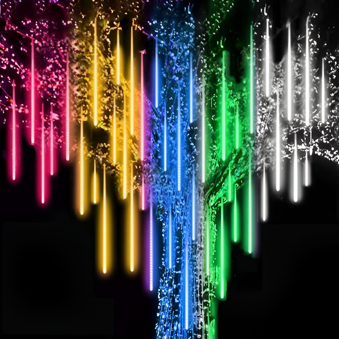 Snowfall LED Garland Lights 8 Pack – Meteor Shower Effect