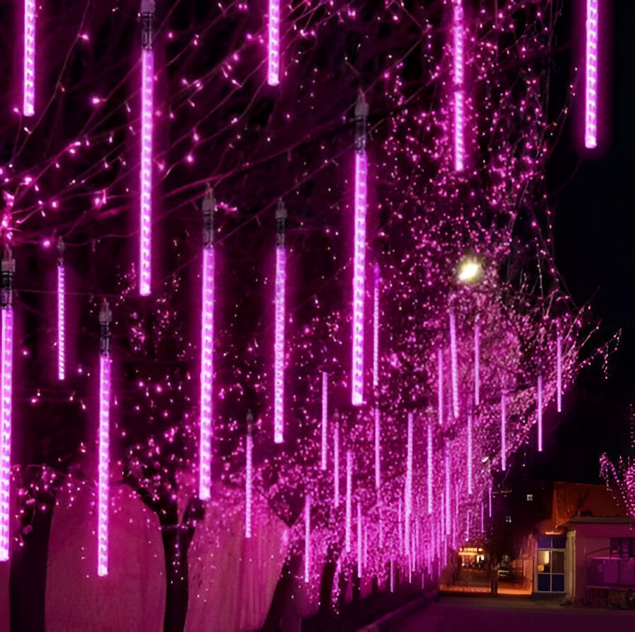 Snowfall LED Garland Lights 8 Pack – Meteor Shower Effect