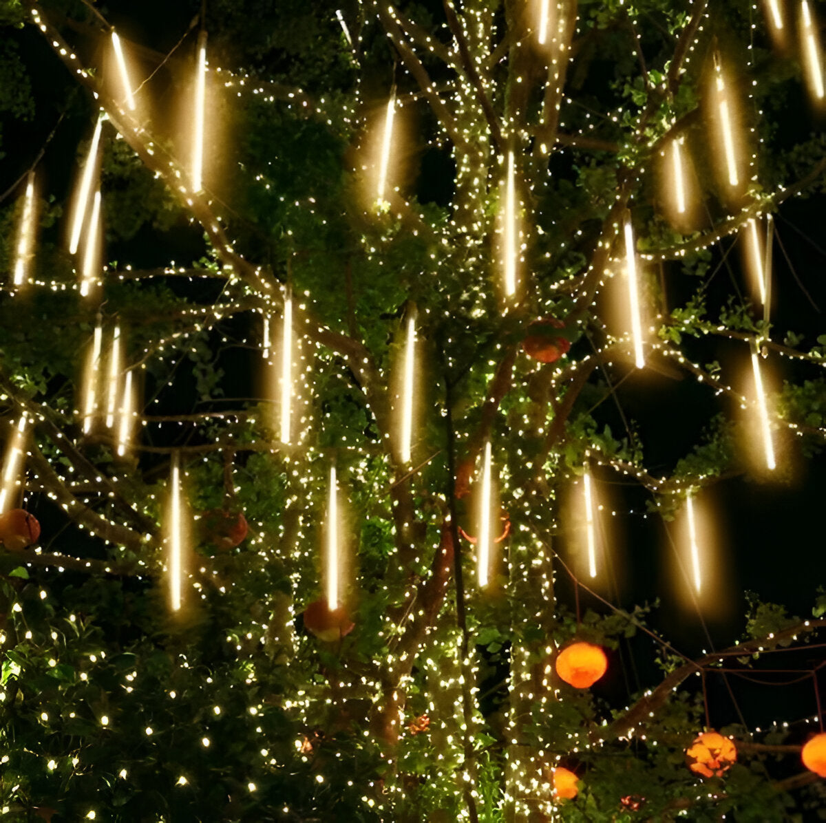 Snowfall LED Garland Lights 8 Pack – Meteor Shower Effect