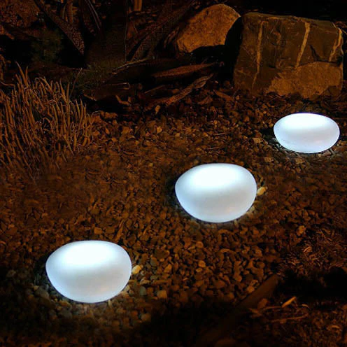 Solar Pebble Light – Sandblasted Glass LED Garden Lamp