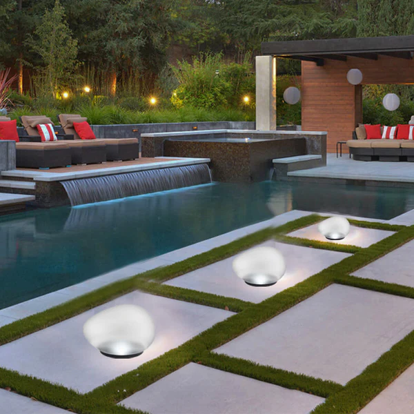 Solar Pebble Light – Sandblasted Glass LED Garden Lamp