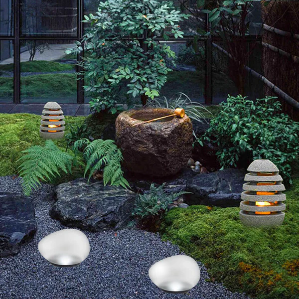 Solar Pebble Light – Sandblasted Glass LED Garden Lamp