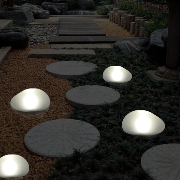 Solar Pebble Light – Sandblasted Glass LED Garden Lamp