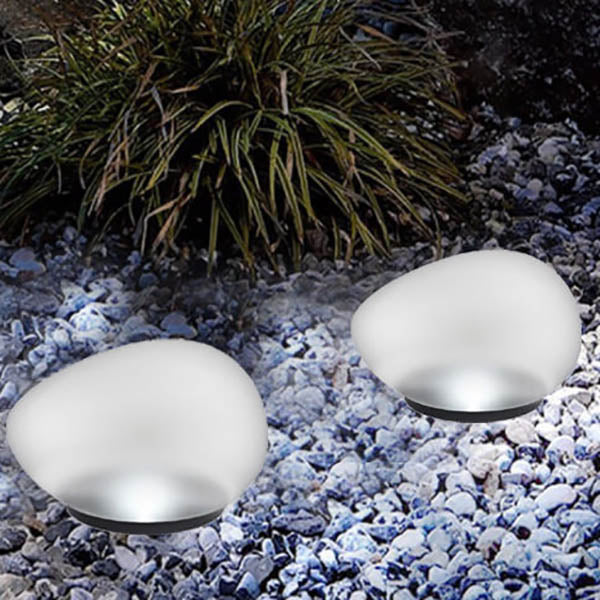Solar Pebble Light – Sandblasted Glass LED Garden Lamp