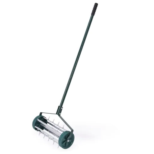 Manual Lawn Aerator – Rolling Spike Tool, 18in Wide