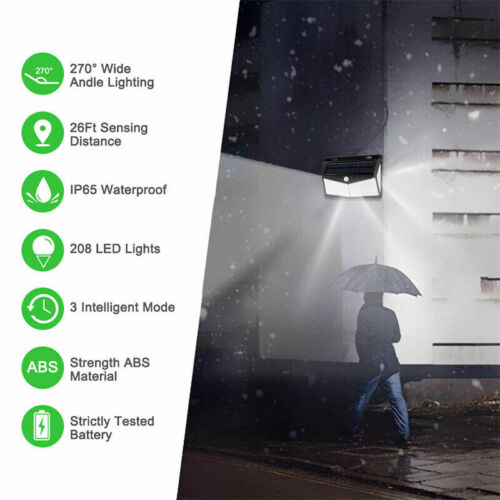 Solar Motion Sensor Security Light – 3 Modes Outdoor