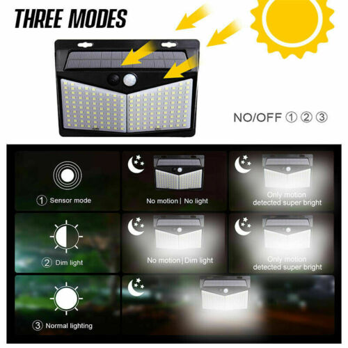 Solar Motion Sensor Security Light – 3 Modes Outdoor